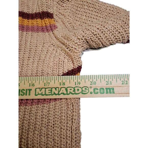 NWT sisstrEvolution Tan Striped Cotton Long Sleeve Sweater Size S - Picture 9 of 11